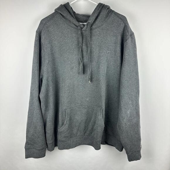 Champion Adult XXL Hoodie Sweatshirt Cotton Polyester Gray Pouch Pocket‎ - Picture 1 of 4